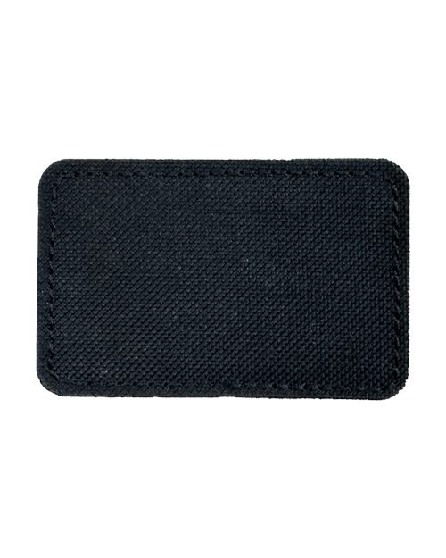 Patch positioned on a blank item moments before pressing
