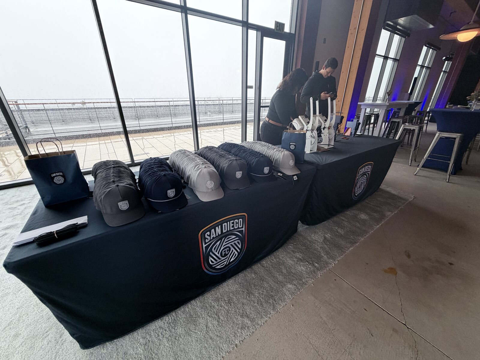 Cap lineup table showing hat style options for party guests